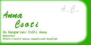 anna csoti business card